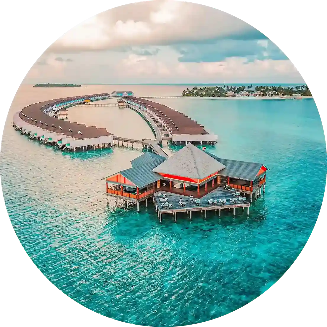 an aerial view of a resort on Andaman & Nicobar island