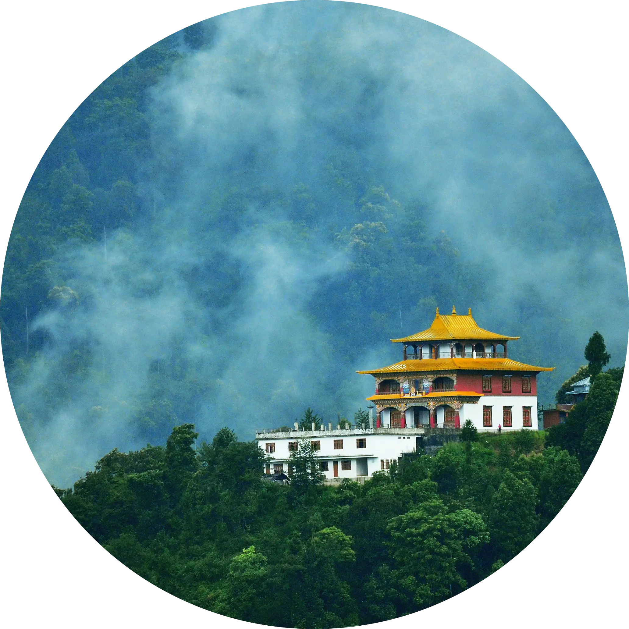 view of gangtok city from cable car