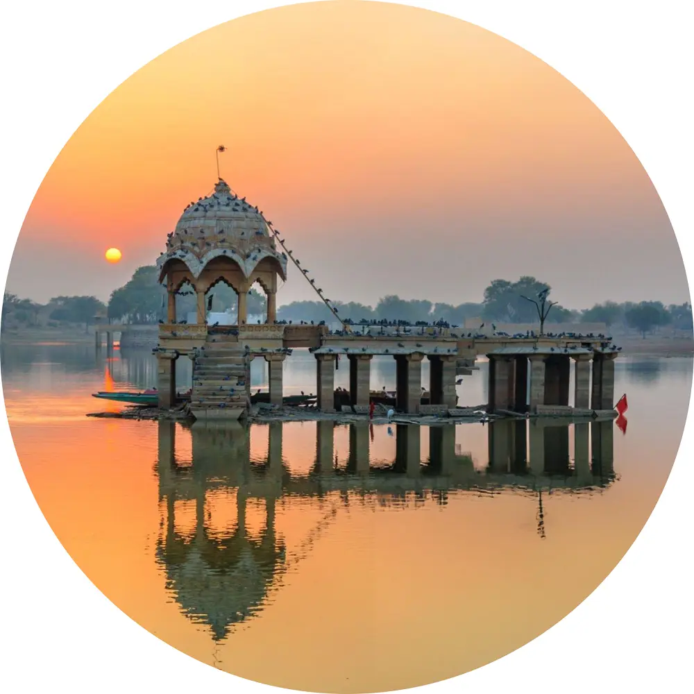 Jaisalmer city night lit up view