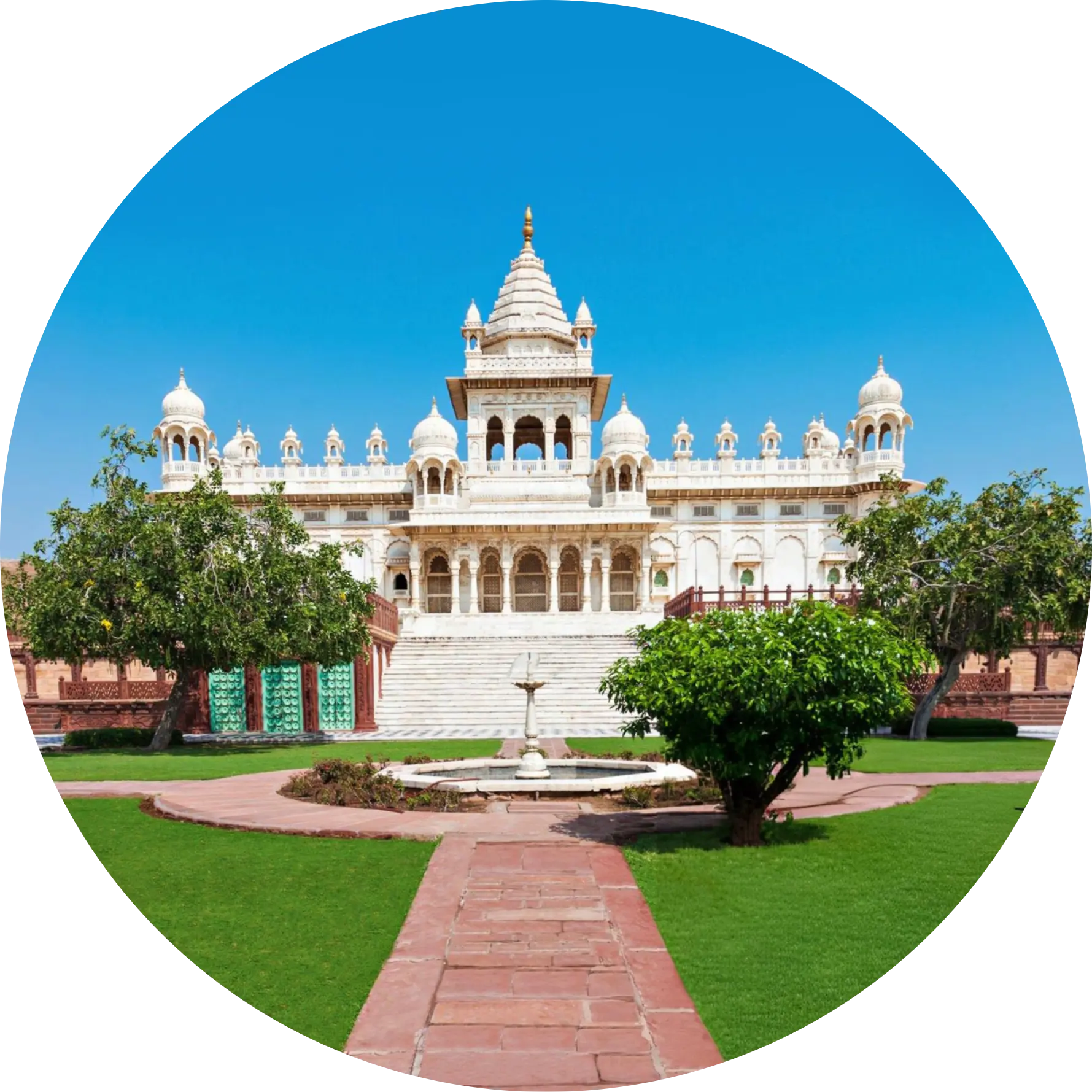a view of a jodhpur city with a mehrangarh fort in the background