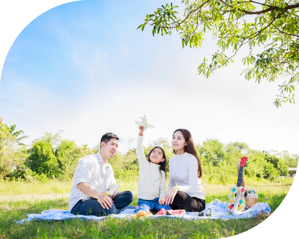 a group of people having fun in front of tents
